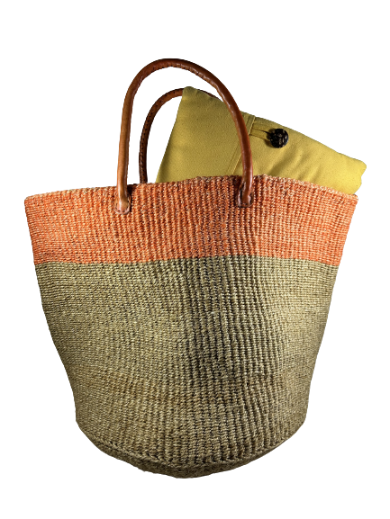 Orange & Natural Two Tone Basket - JB 119