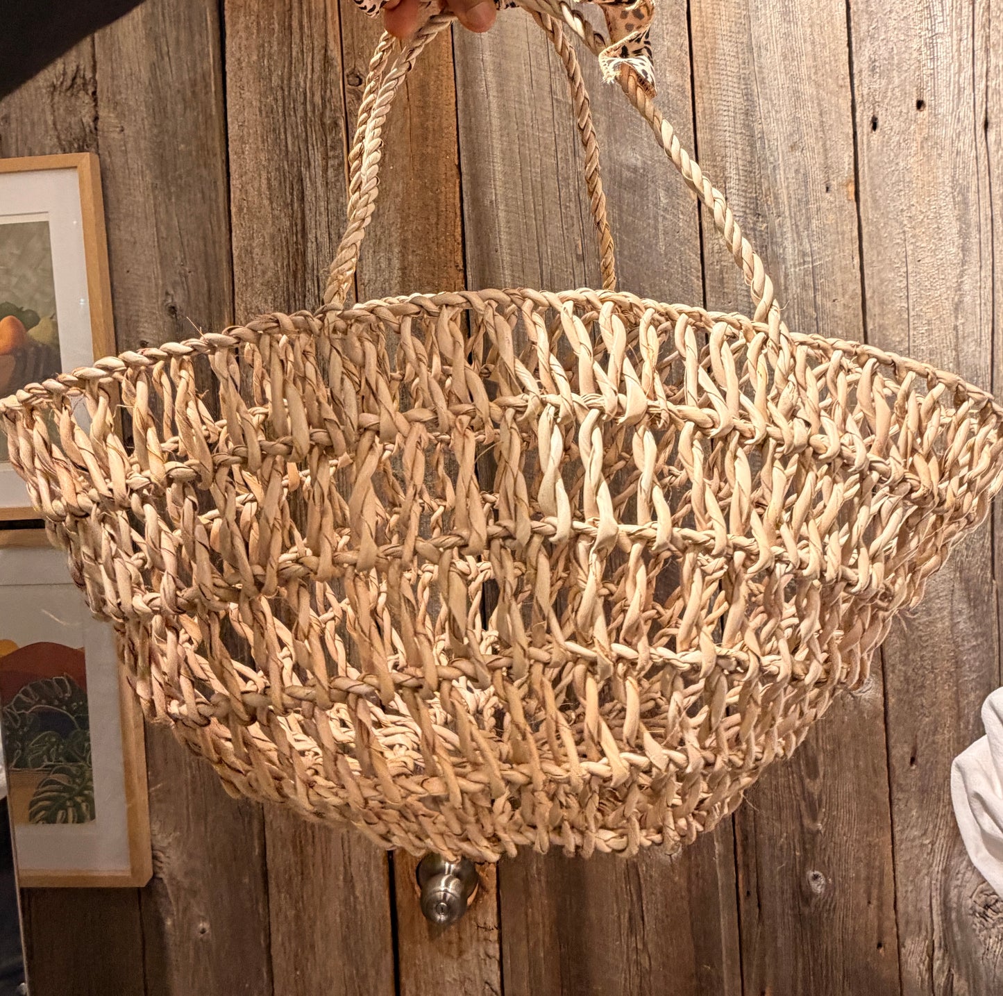 Plain Raffia Bag with Straps