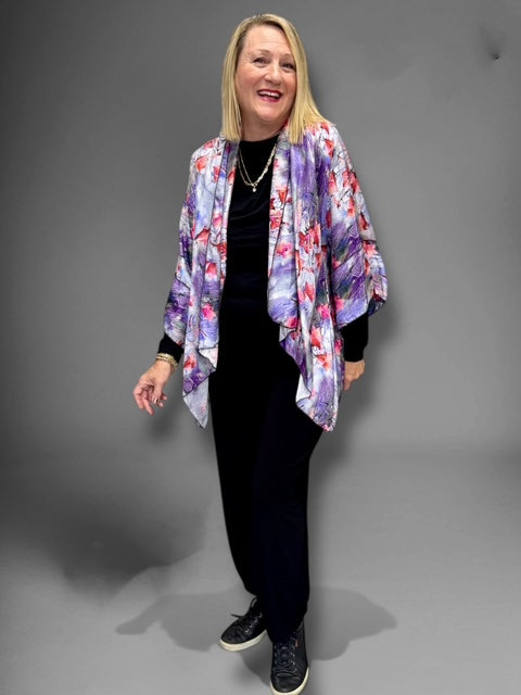Lilac floral silk jacket