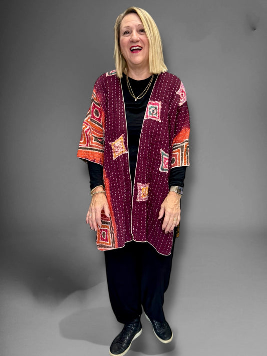 Purple & orange ombre cotton jacket