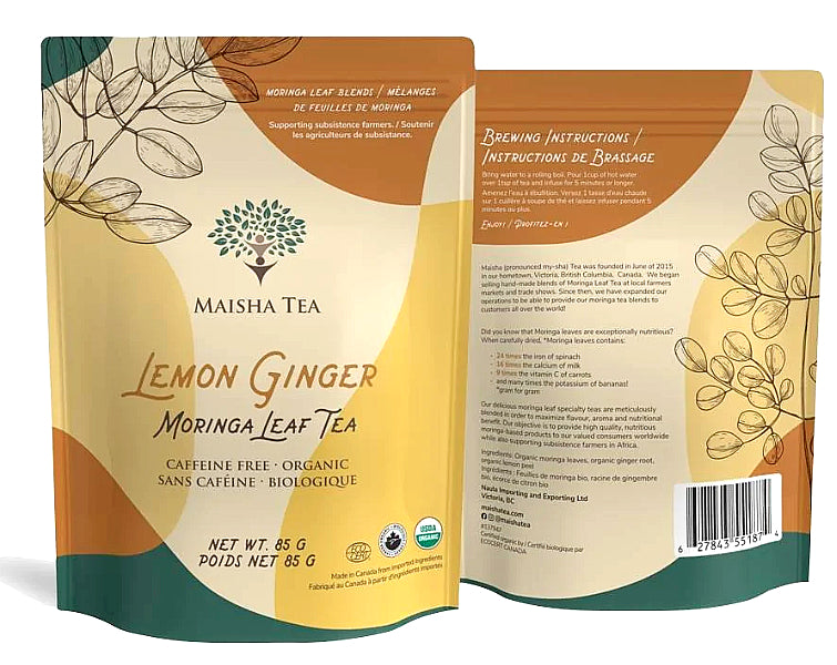 Maisha Tea - Lemon Ginger Moringa Leaf Tea 85g