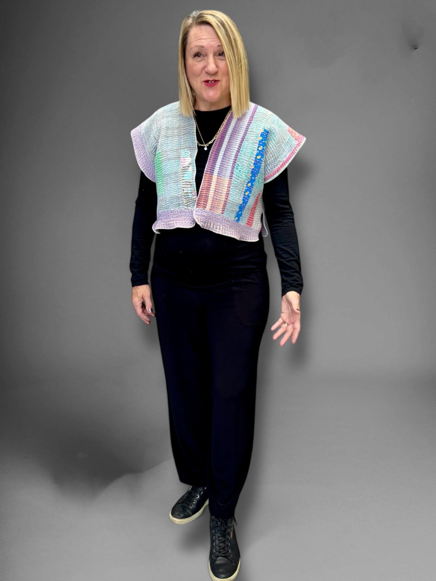 Multi pastel cotton vest