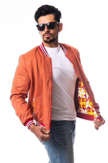 Unisex African Print Reversible Bomber Jacket