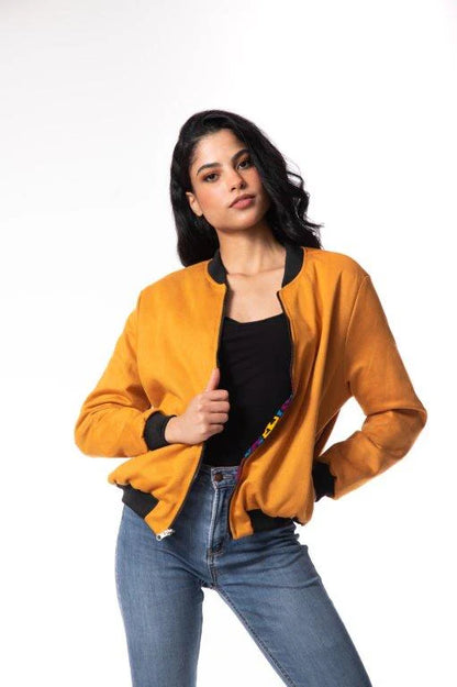 Unisex African Print Reversible Bomber Jacket