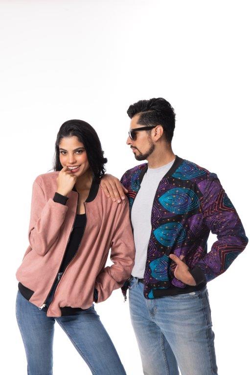 Unisex African Print Reversible Bomber Jacket