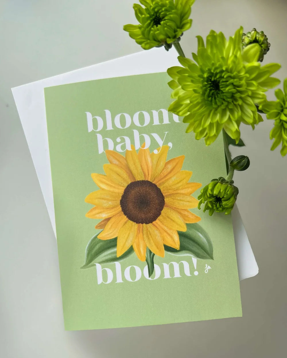 LA designs sunflower postcard